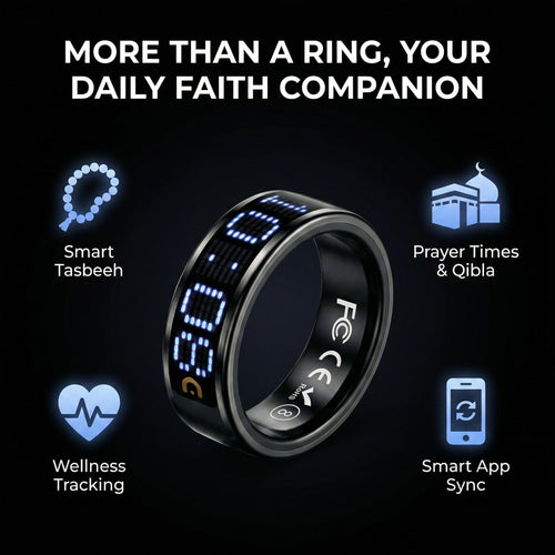tasbeeh Salam Ring SQ666 (Includes a Portable Charging Case)