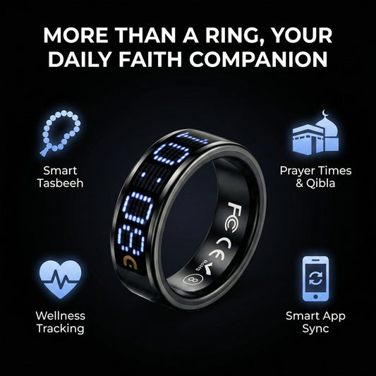 tasbeeh Salam Ring SQ666 (Includes a Portable Charging Case)
