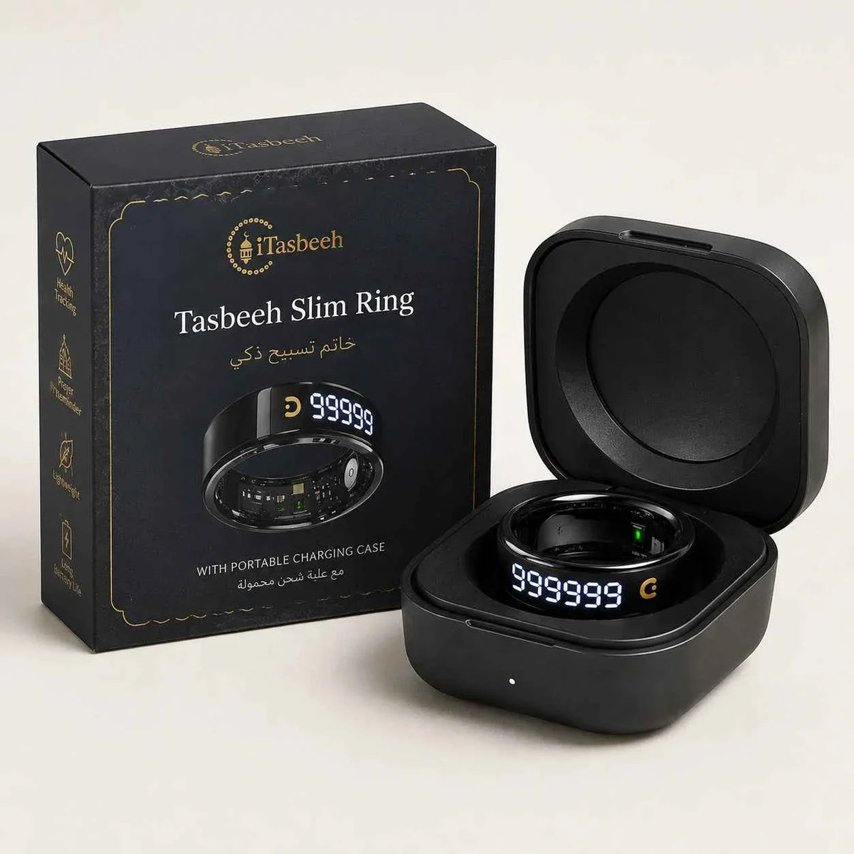 tasbeeh QB806 Pro Zikr Ring – Health Tracking, Dhikr Counter &amp; Prayer Reminder - Tasbeeh